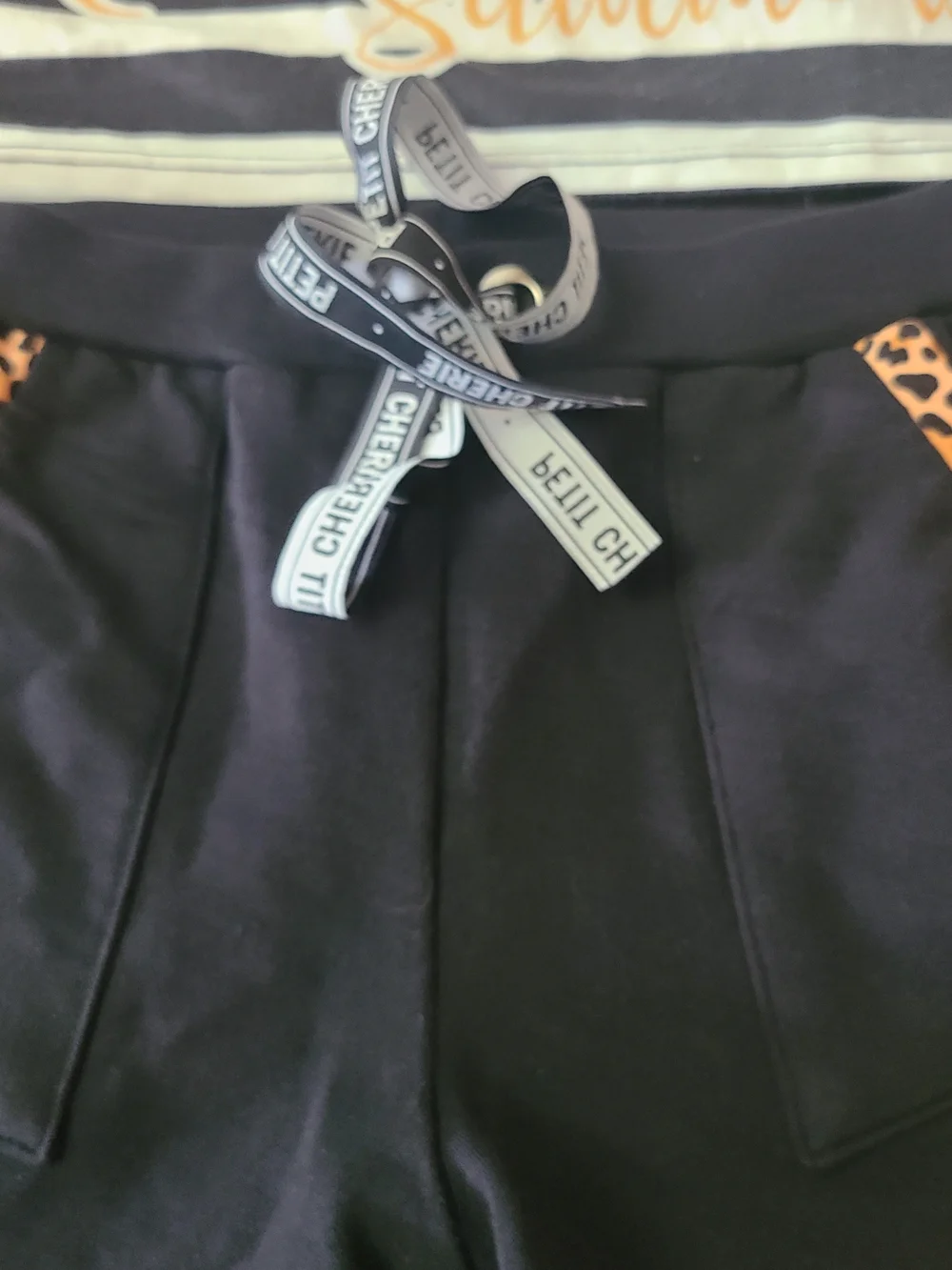 Petit Cherie Girls Short Set Animal Print Accents Size 12 NWOT
